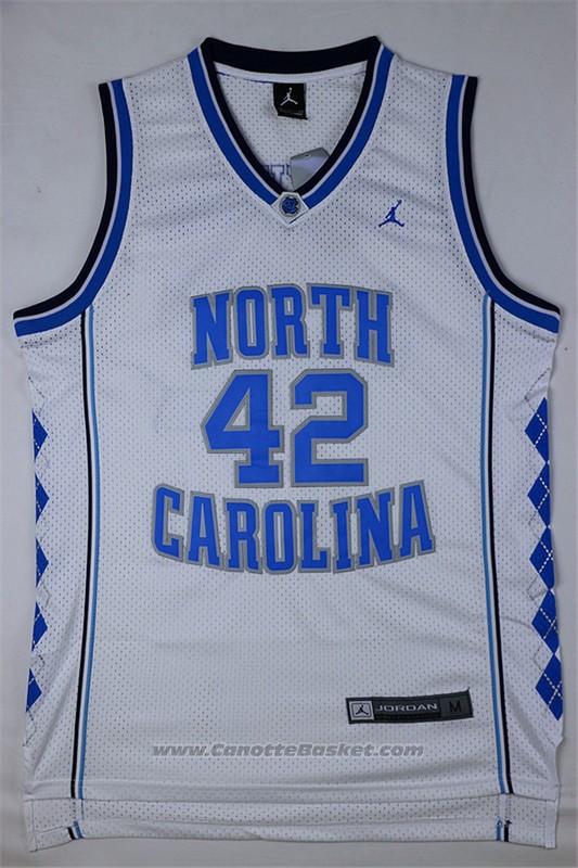 Maglia NCAA North Carolina Tar Heels Jerry Stackhouse #42 Bianco